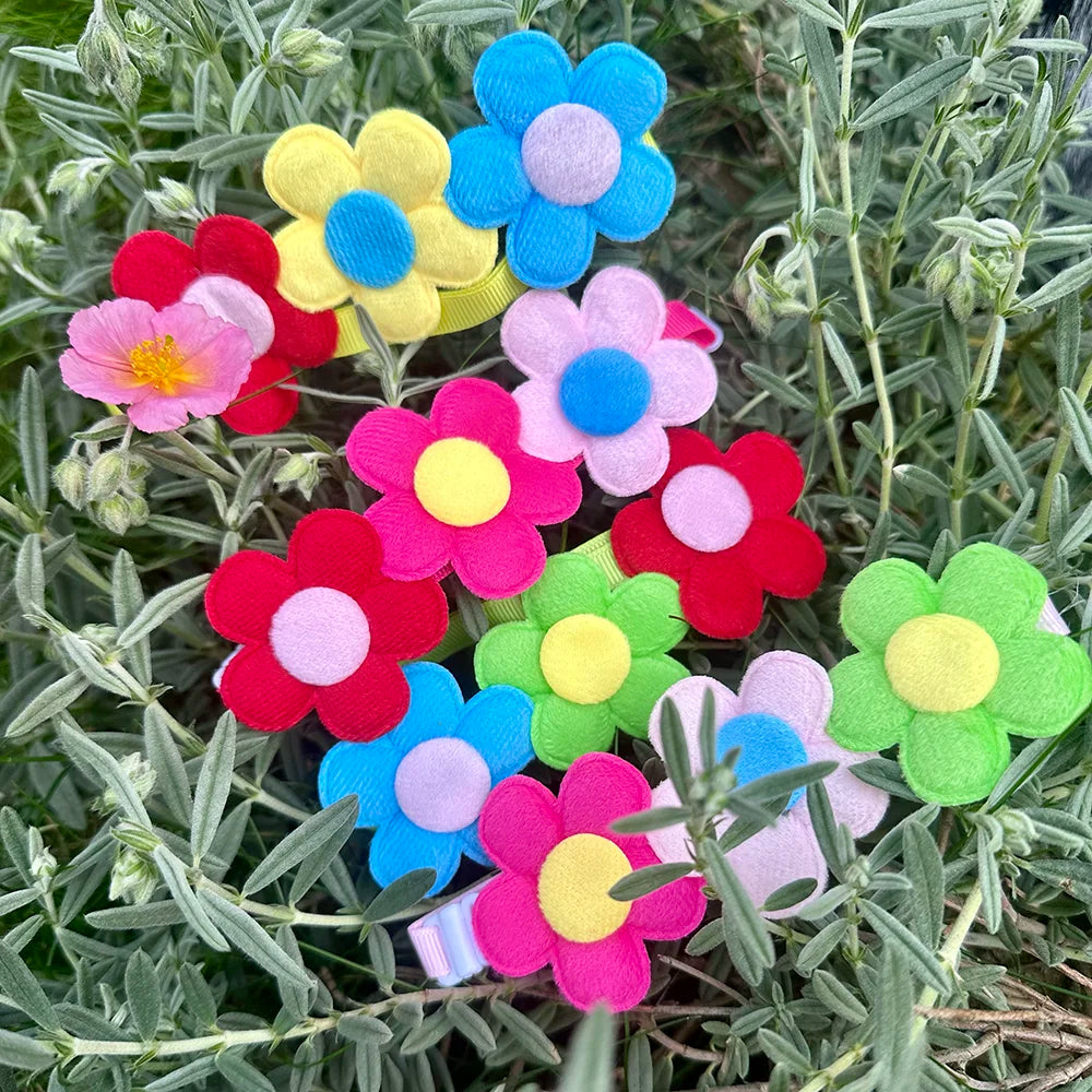 Adjustable Multicoloured Flower Dog Collar - Goodest Girl