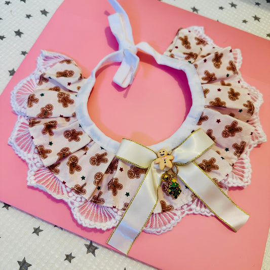 Gingerbread Festive Ruffle Dog Collar